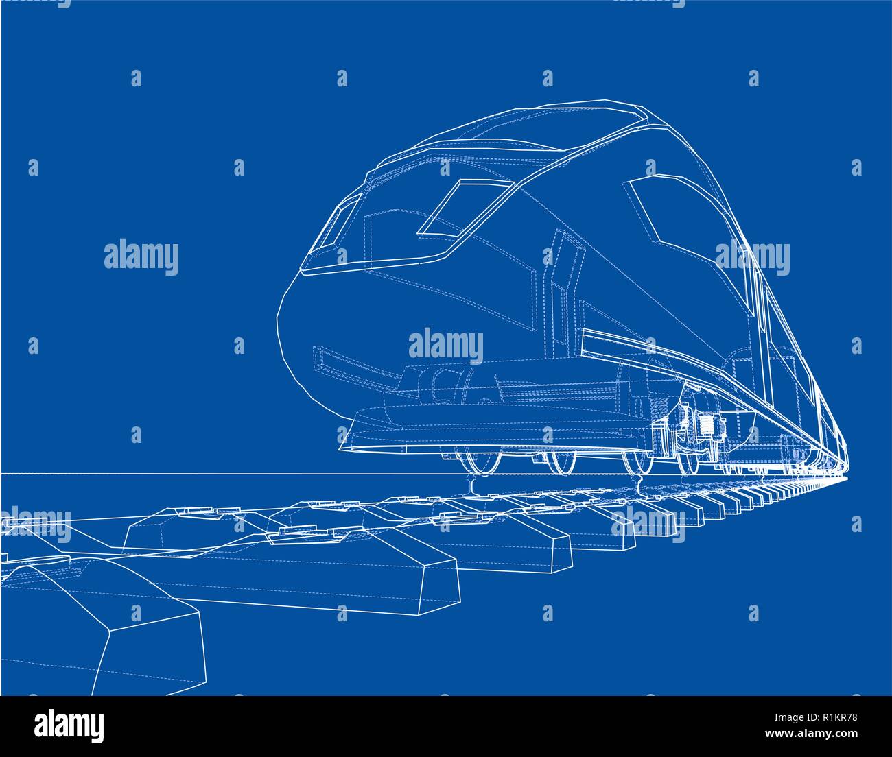 Modern speed train concept. Vector Stock Vector