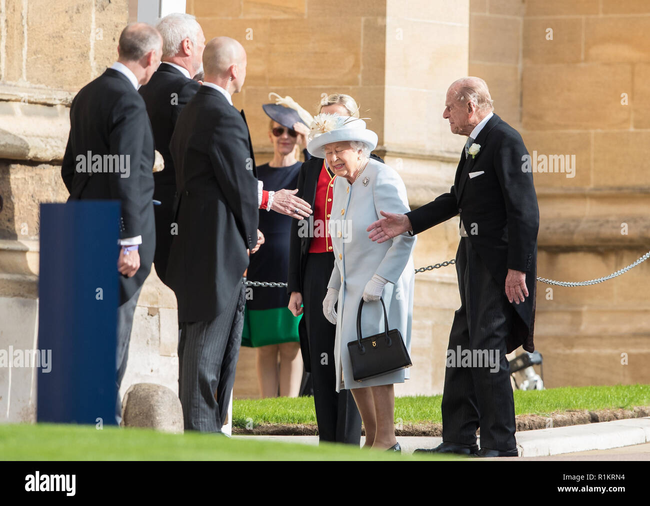 The wedding of Princess Eugenie of York and Jack Brooksbank in Windsor  Featuring: Queen Elizabeth II, Prince Philip, Philip Duke of Edinburgh Where: Windsor, United Kingdom When: 12 Oct 2018 Credit: John Rainford/WENN Stock Photo