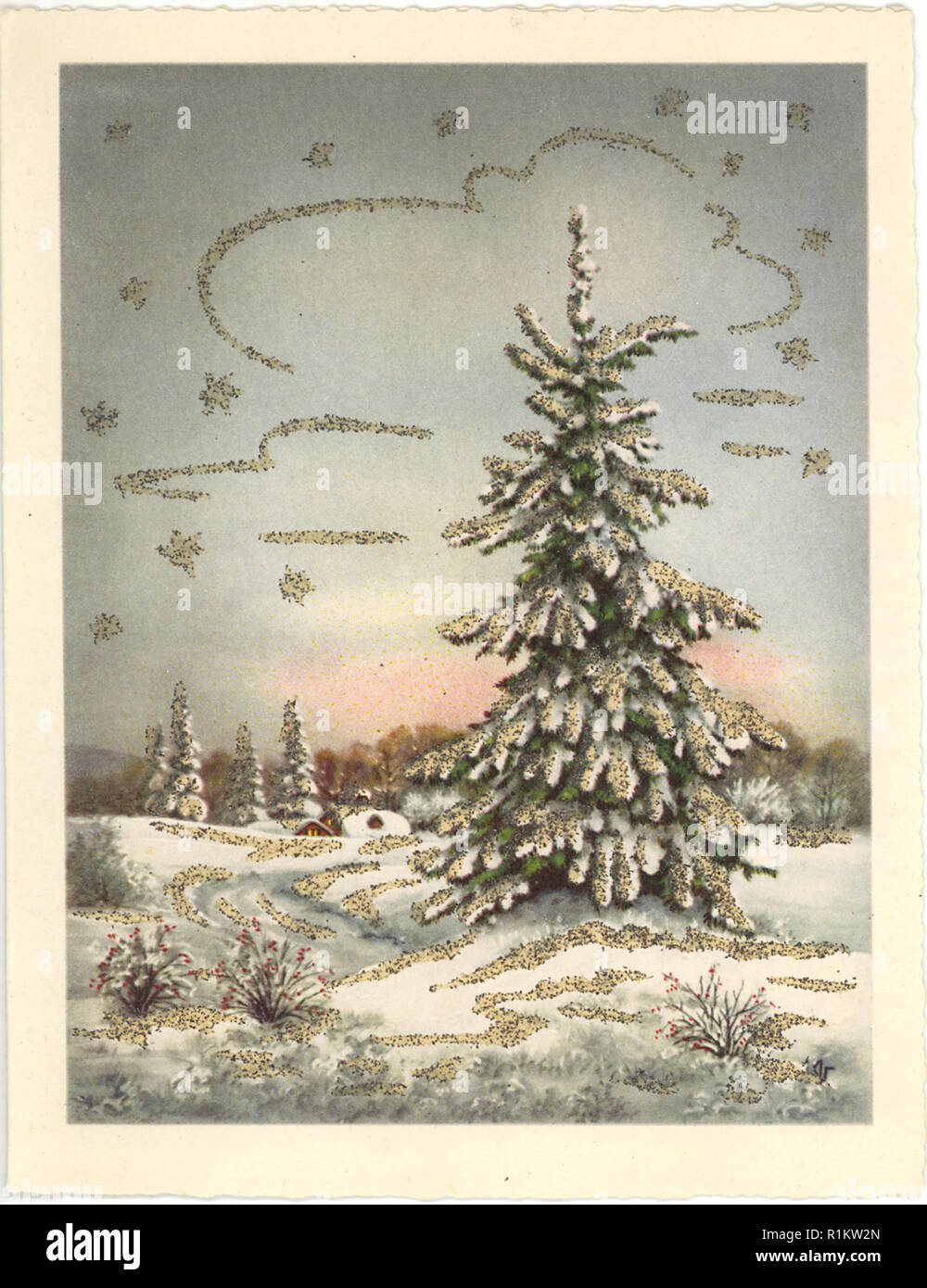 Vintage Christmas Card Illustrated Design Stock Photo Alamy Vintage Christmas Card Illustrated Design Stock Photo Alamy