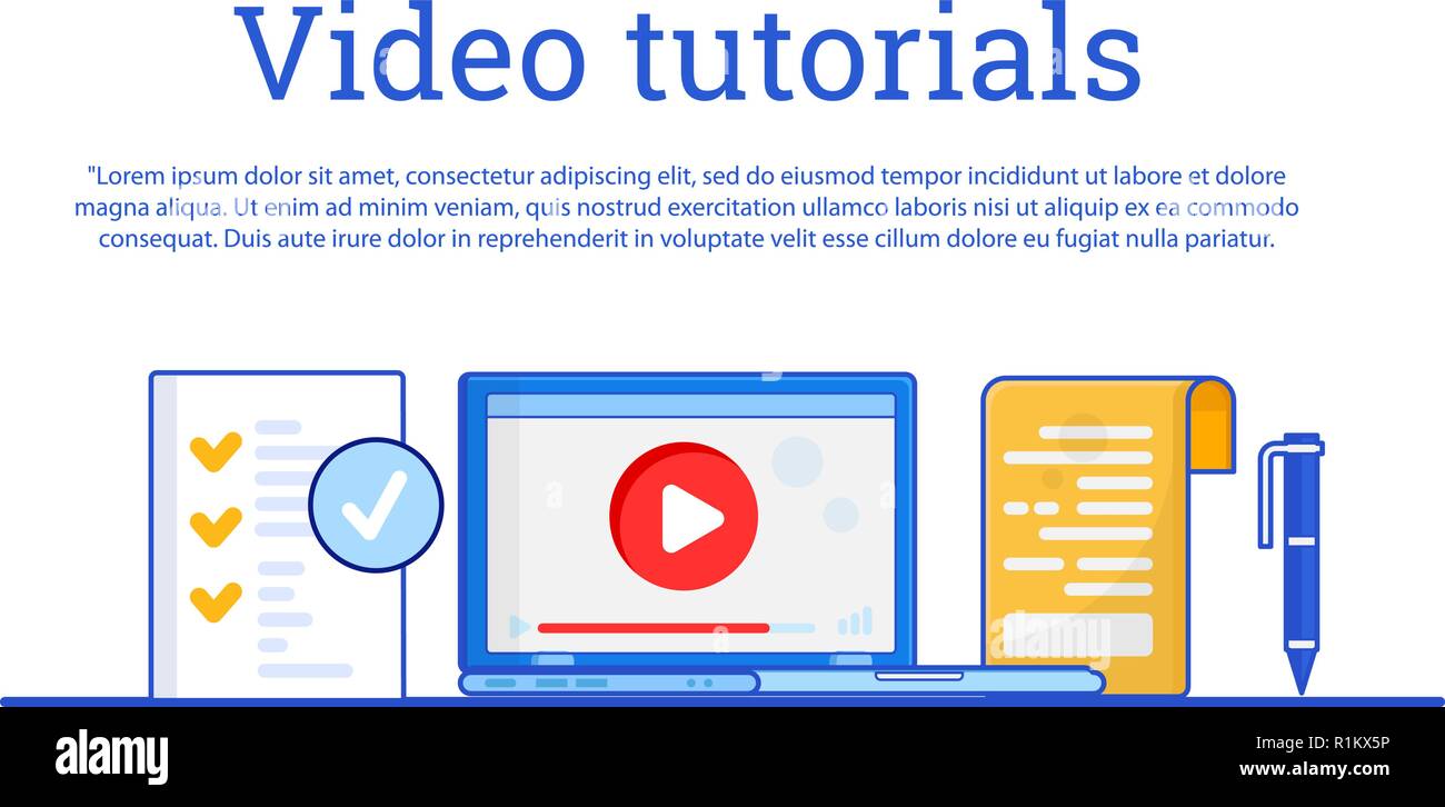 Video Tutorial. Concept Education, online training, Internet studying ...
