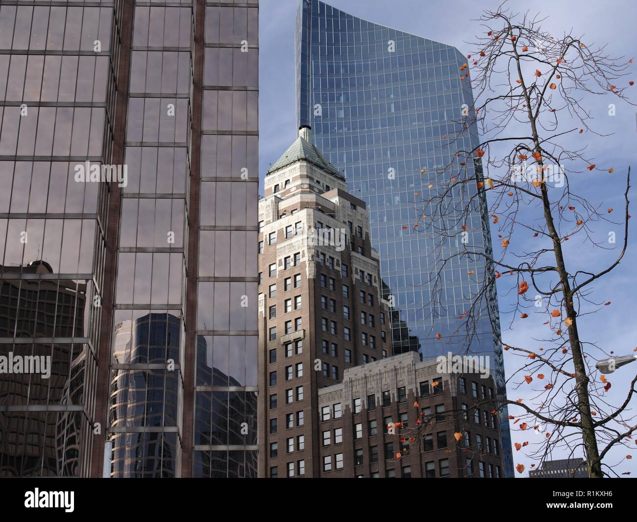 Marine Building between modern glass skyscrapers, Vancouver, British  Columbia, Canada, Brian Martin RMSF, large file size Stock Photo - Alamy
