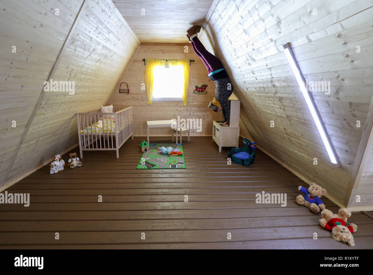 An Employee One Of The Rooms In The Upside Down House A