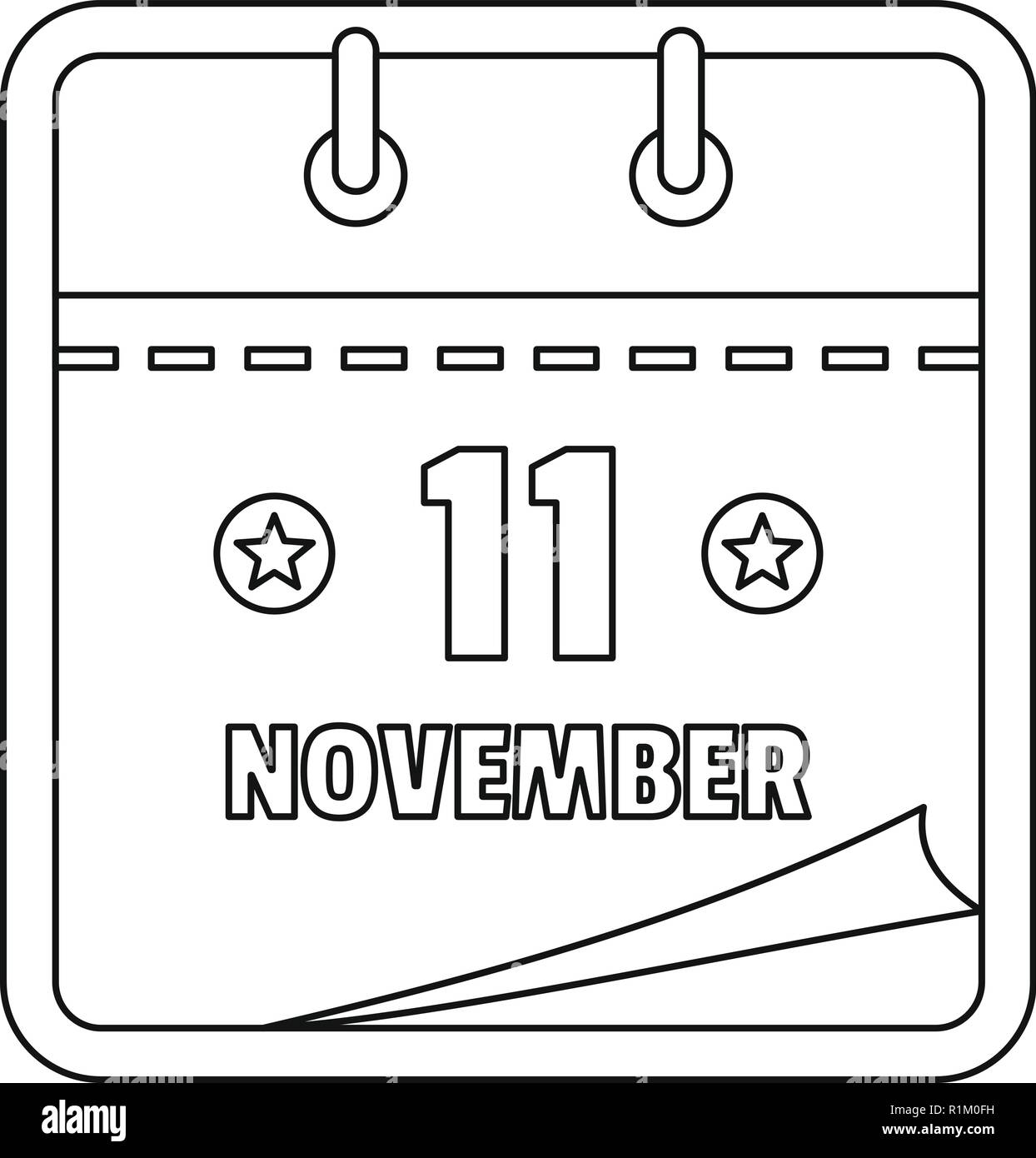 November calendar icon. Outline illustration of november calendar