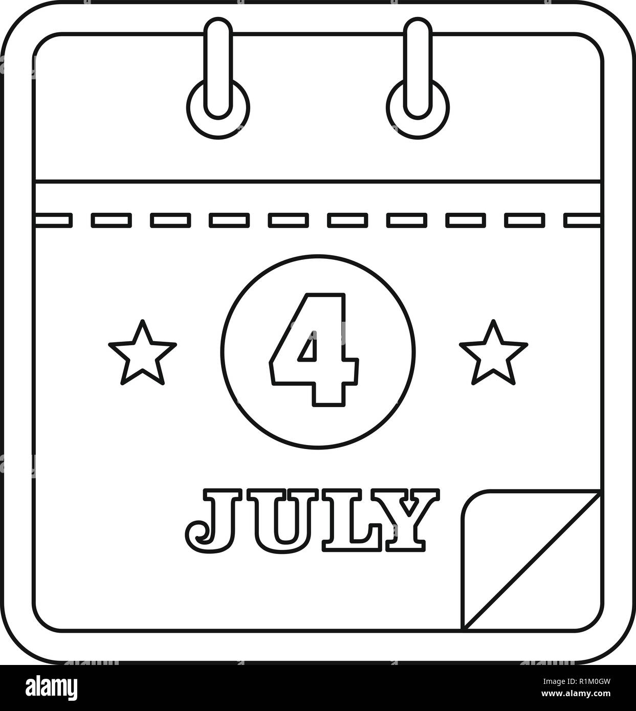July calendar icon. Outline illustration of july calendar vector icon ...