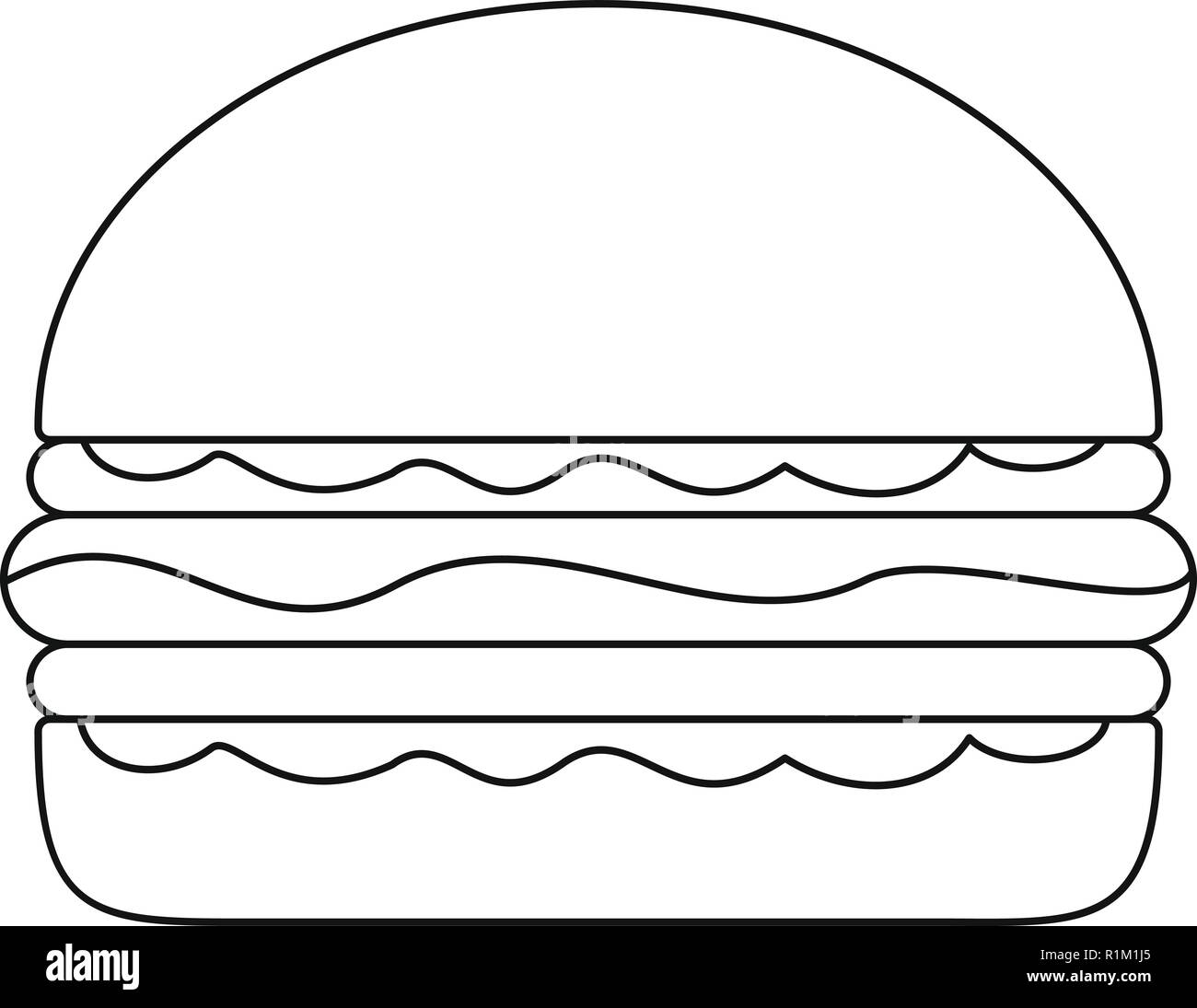 burger outline drawing