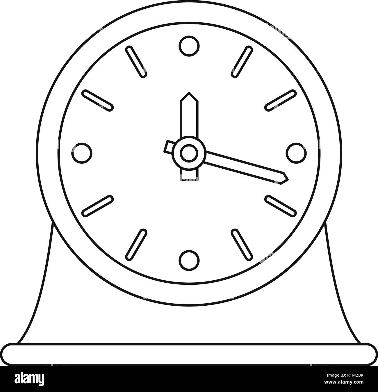 Table clock icon. Outline illustration of table clock vector icon for ...