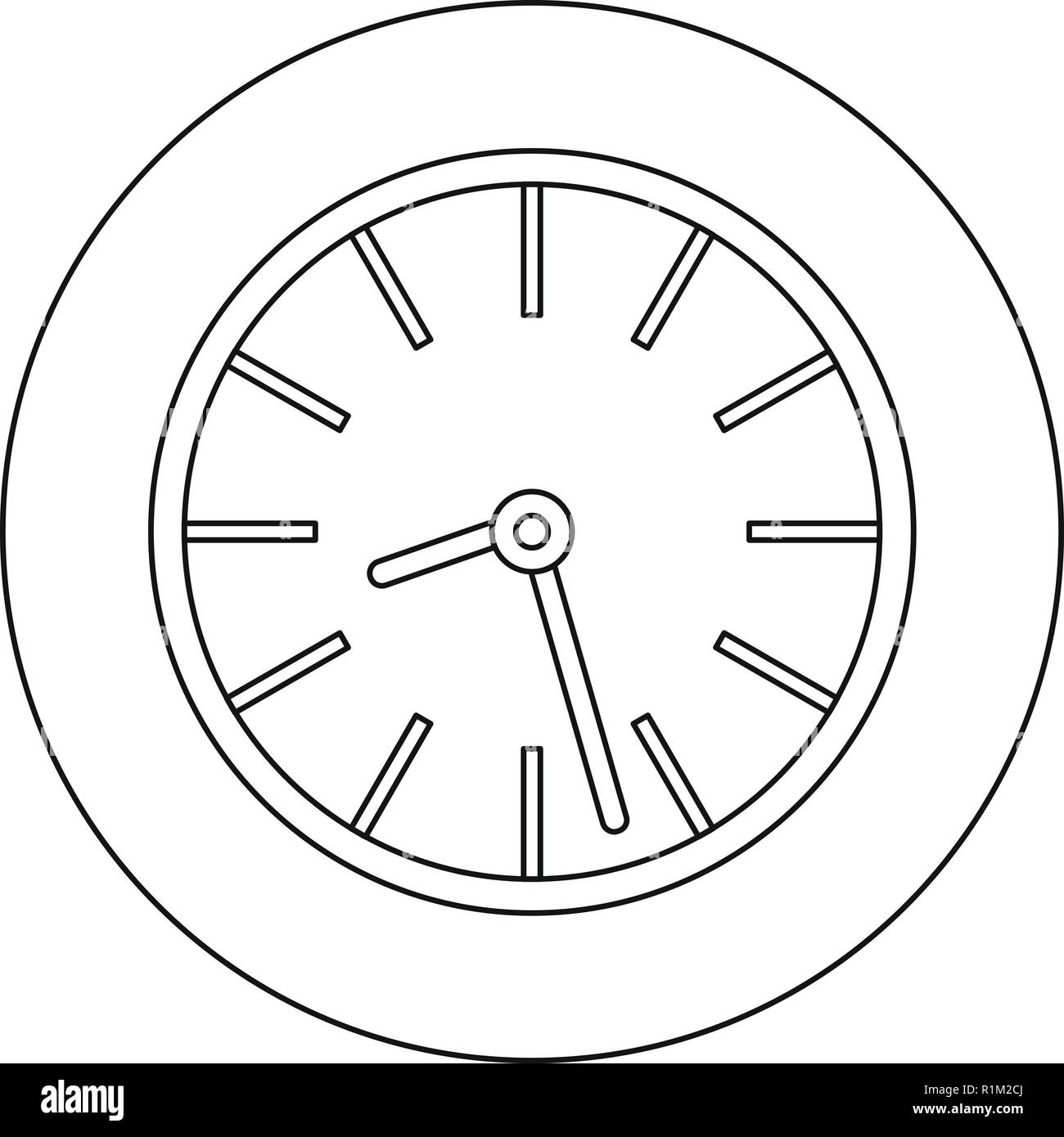 Round clock icon. Outline illustration of round clock vector icon for ...