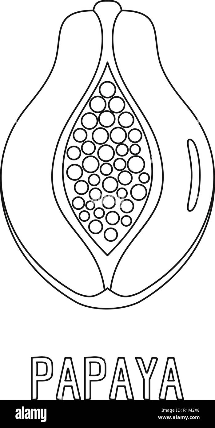 Papaya icon. Outline illustration of papaya vector icon for web Stock