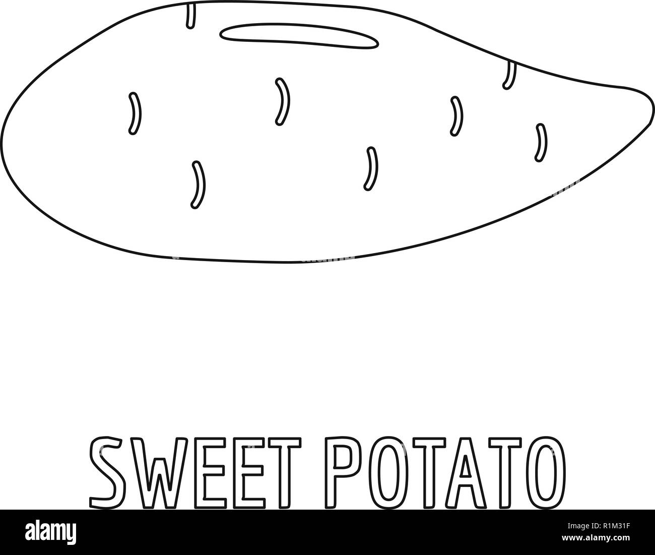 Sweet potato icon. Outline illustration of sweet potato vector icon for