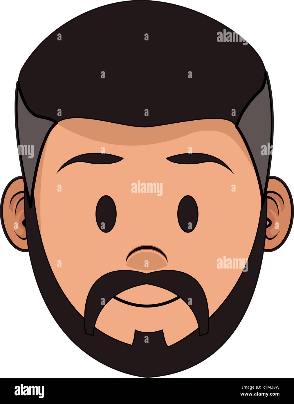 Man face with beard cartoon vector illustration graphic design Stock ...