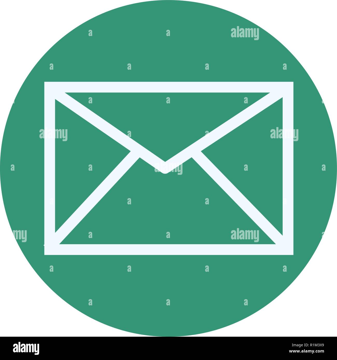 Email envelope symbol green round icon vector illustration graphic ...