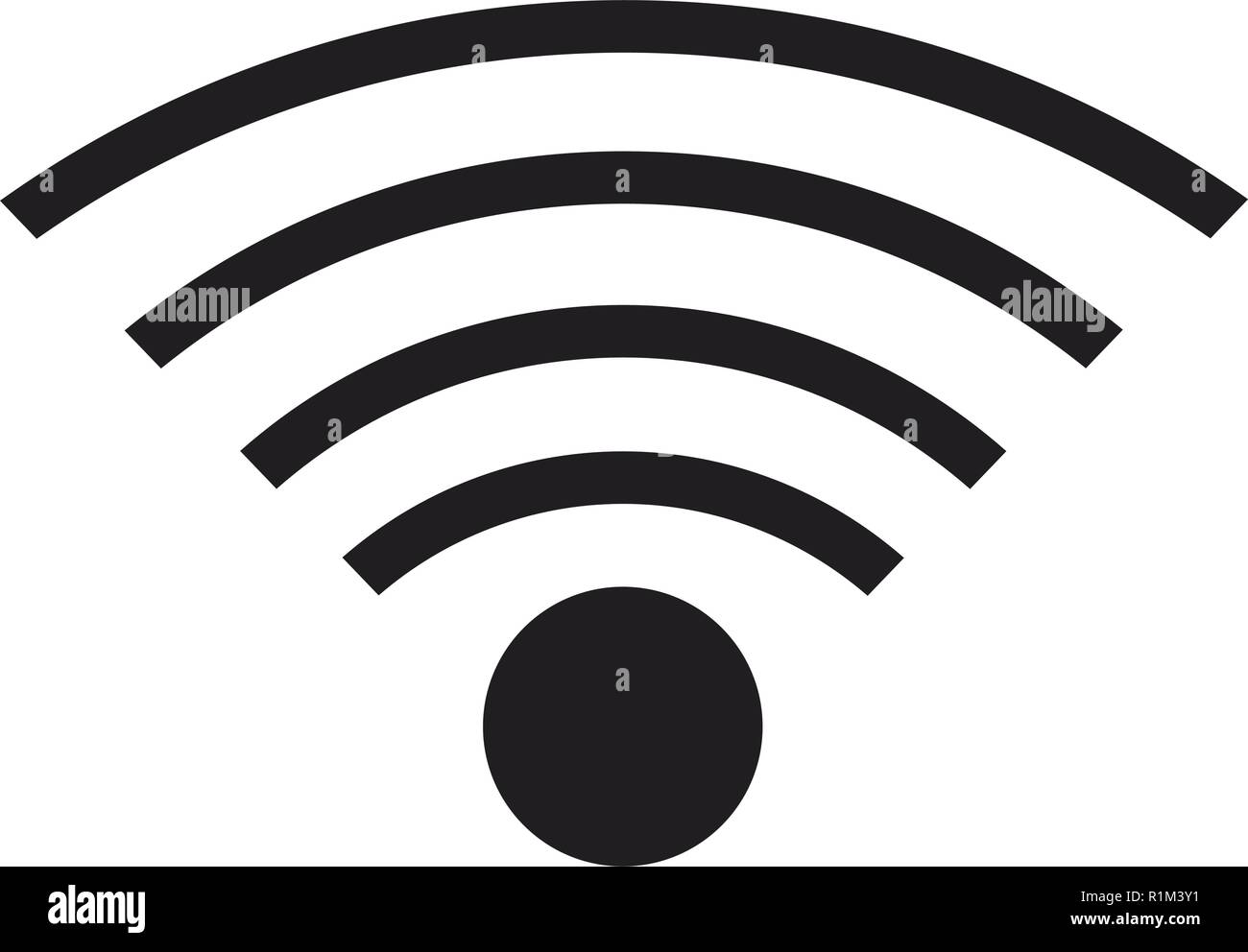 Wifi internet symbol black and white vector illustration graphic design ...