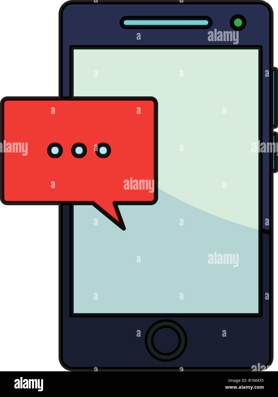 Smartphone and chat bubble vector illustration graphic design Stock ...
