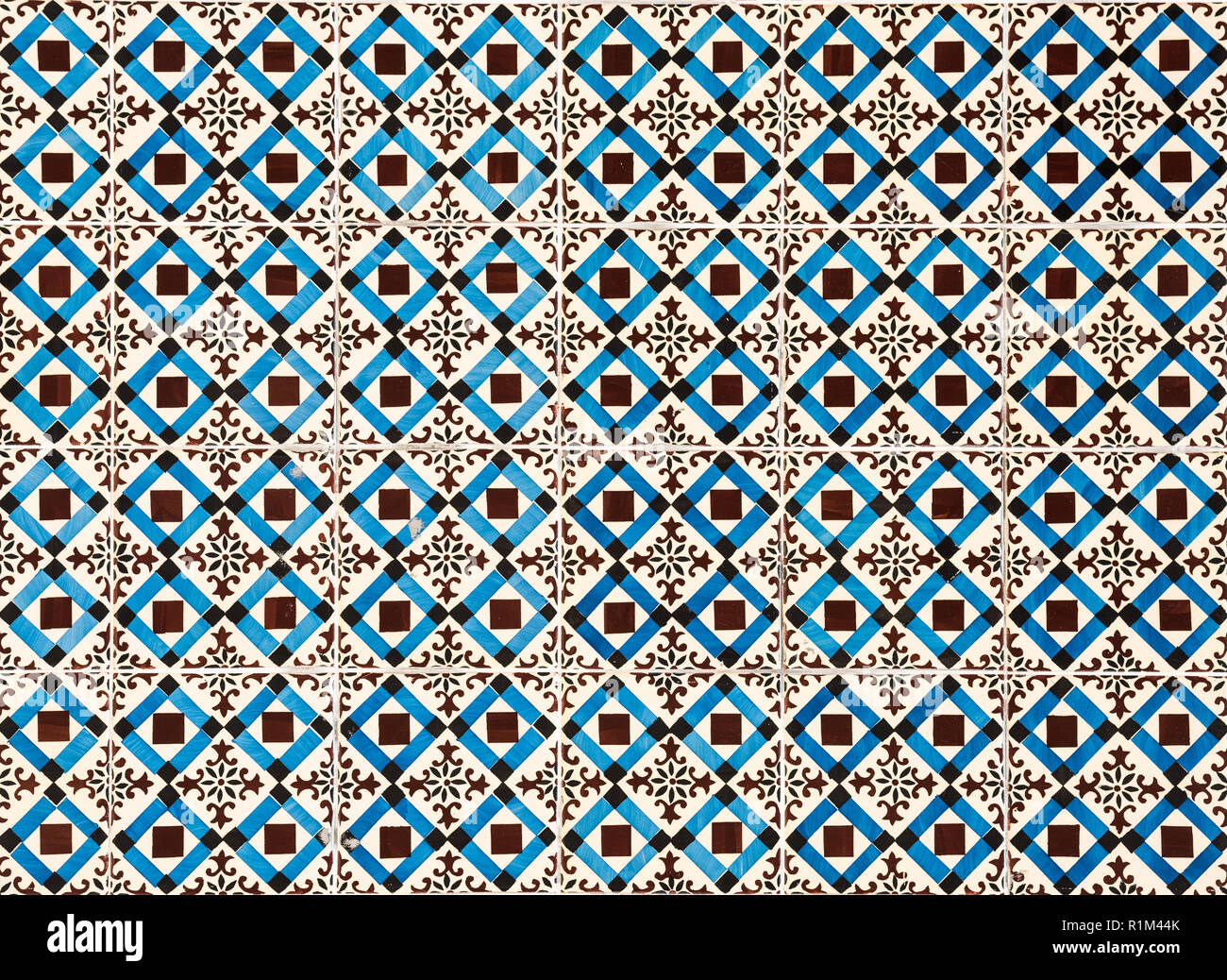 Vintage azulejos, traditional Portuguese tiles Stock Photo