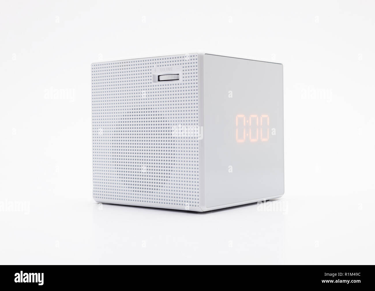 White, square digital clock on white background with clipping path Stock Photo Alamy