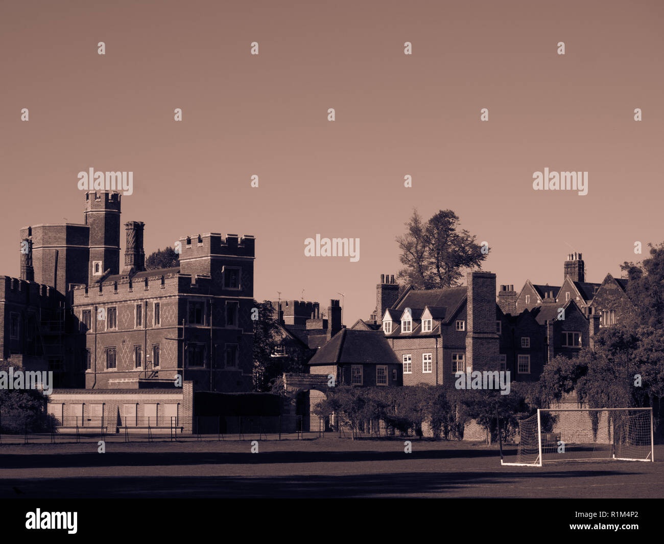 Black and White View, Playing fields of Eton, Eton College School, Eton