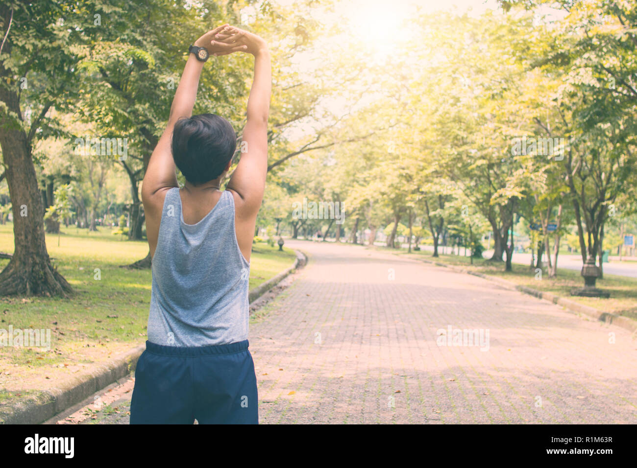 Sport Man Worm Up Work Out And Running Exercise Concept Stock Photo Alamy