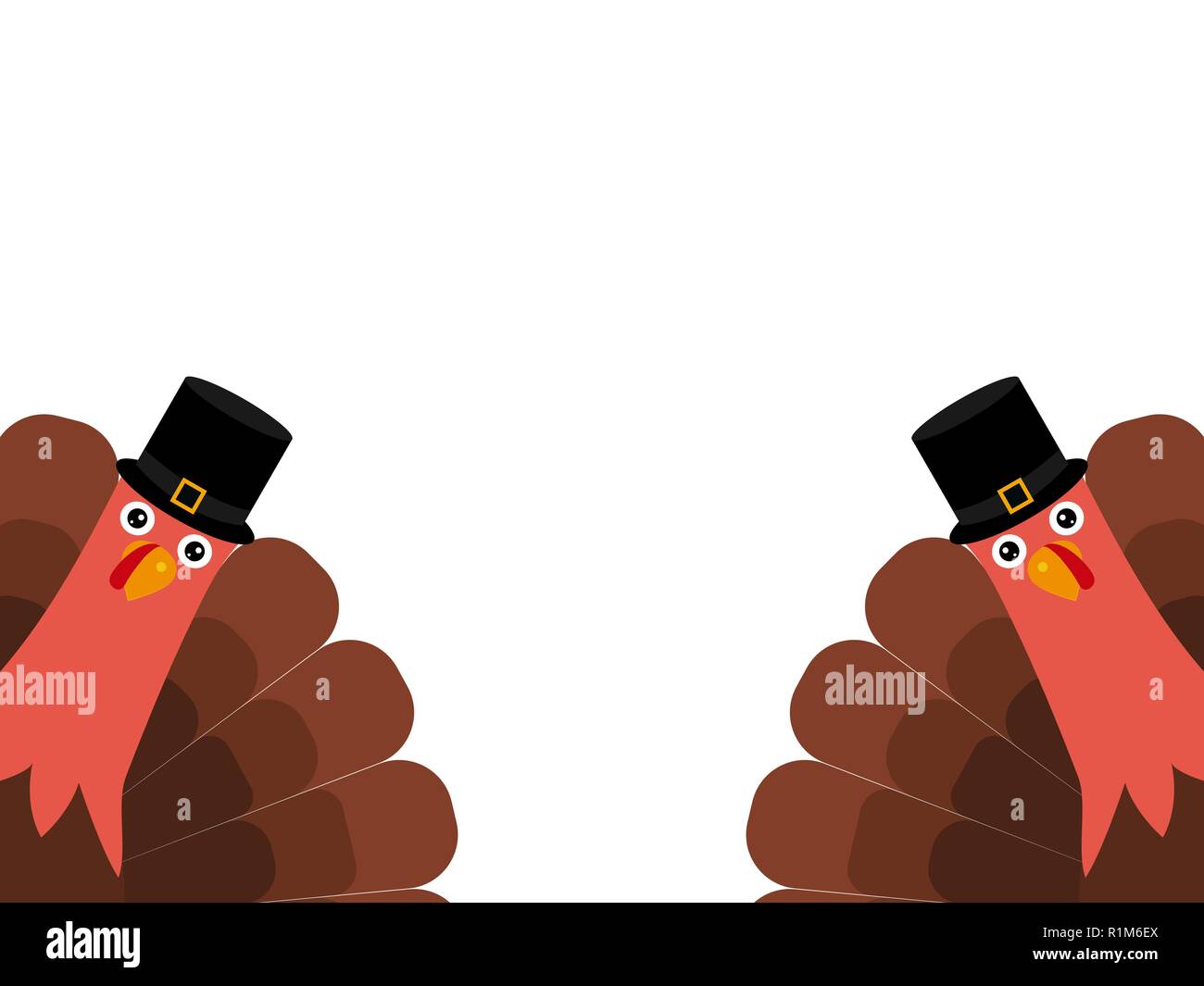 Two funny Thanksgiving turkey Stock Vector