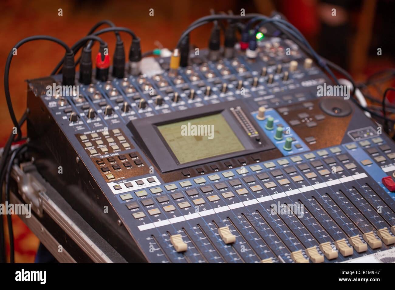 Closeup of Pro Audio Digital Mixing Console. Black control Console Stock Photo Alamy