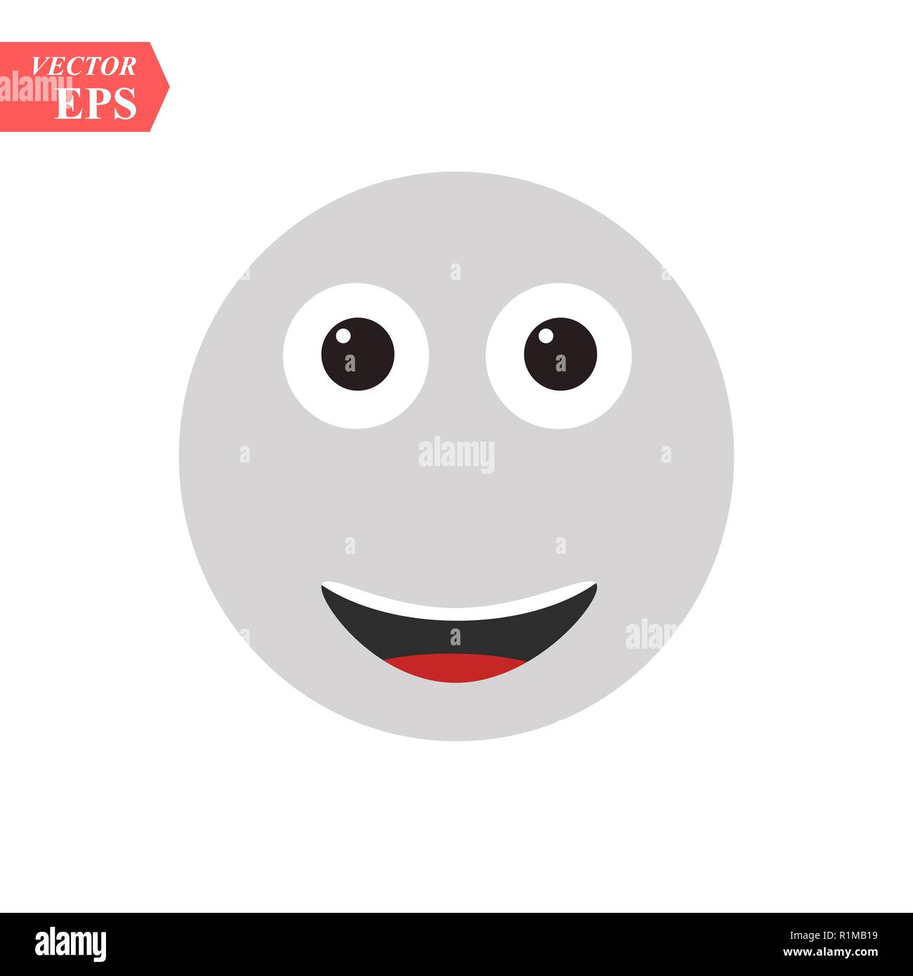 Funny smiley simple icon on white background. Monochrome illustration. eps10 Stock Vector