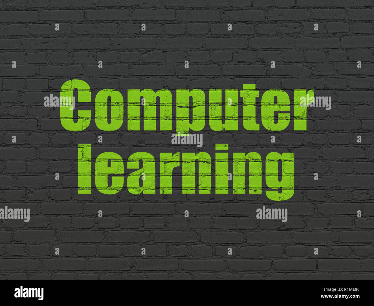 Learning concept: Computer Learning on wall background Stock Photo - Alamy