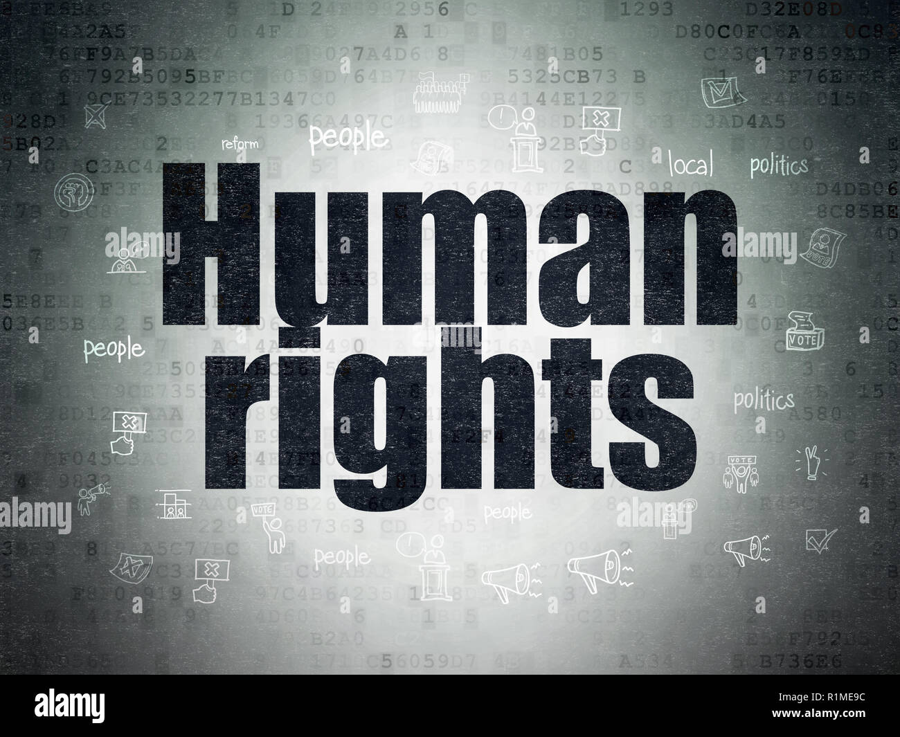 Political concept: Human Rights on Digital Data Paper background Stock ...
