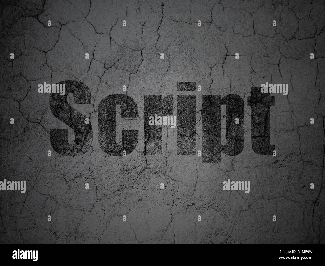 Database concept: Script on grunge wall background Stock Photo - Alamy