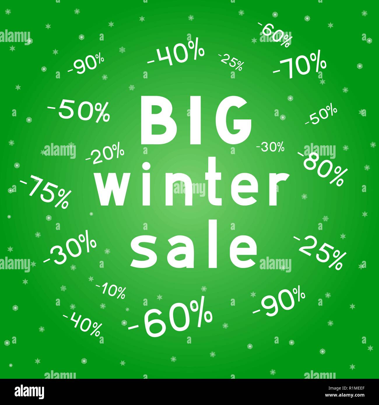 big Christmas discounts winter sales background Stock Vector