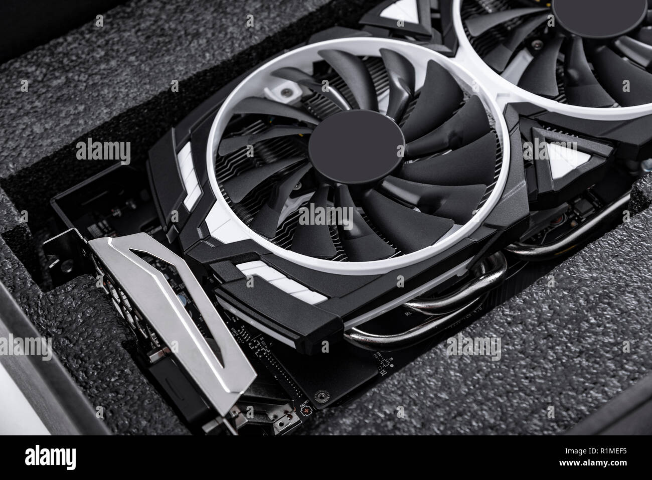 Computer gaming powerful graphic card closeup Stock Photo Alamy