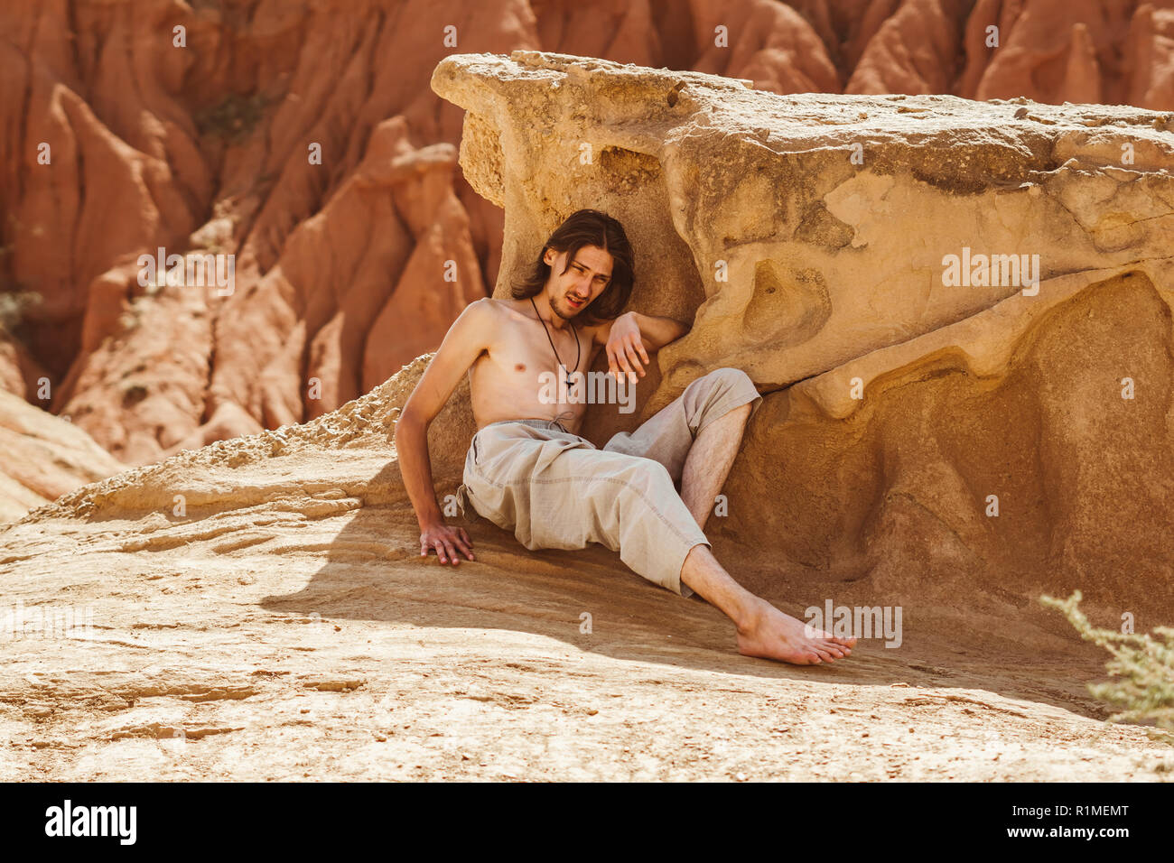 man dies from heat Stock Photo