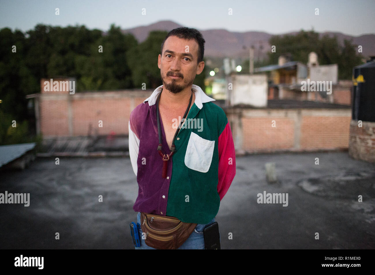 Mario Vergara Hernandez poses for a photo in his community Huitzuco, Guerrero, Mexico, February 5, 2016. Mario's brother Tomas Vergara Hernandez was kidnapped in Huitzuco July 5, 2012 and was 38 years old at the time.   ÒThe last time I saw my brother my grandmother was in the hospital, my brother came to see her and he left at 10 am, from there we don't know anything,Ó said Mario. They received a call asking for a ransom, if they ever wanted to see Tomas again. When the family asked for proof of life, the conversation ended.   ÒI have a lot of fear, that they are going to take a member of my  Stock Photo