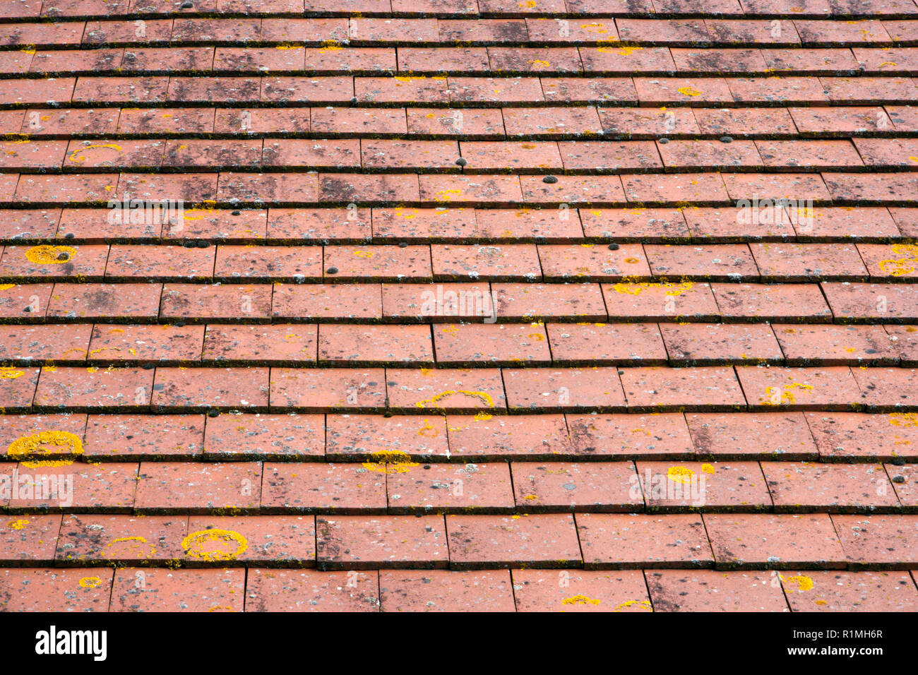 Red roof tile background pattern Stock Photo