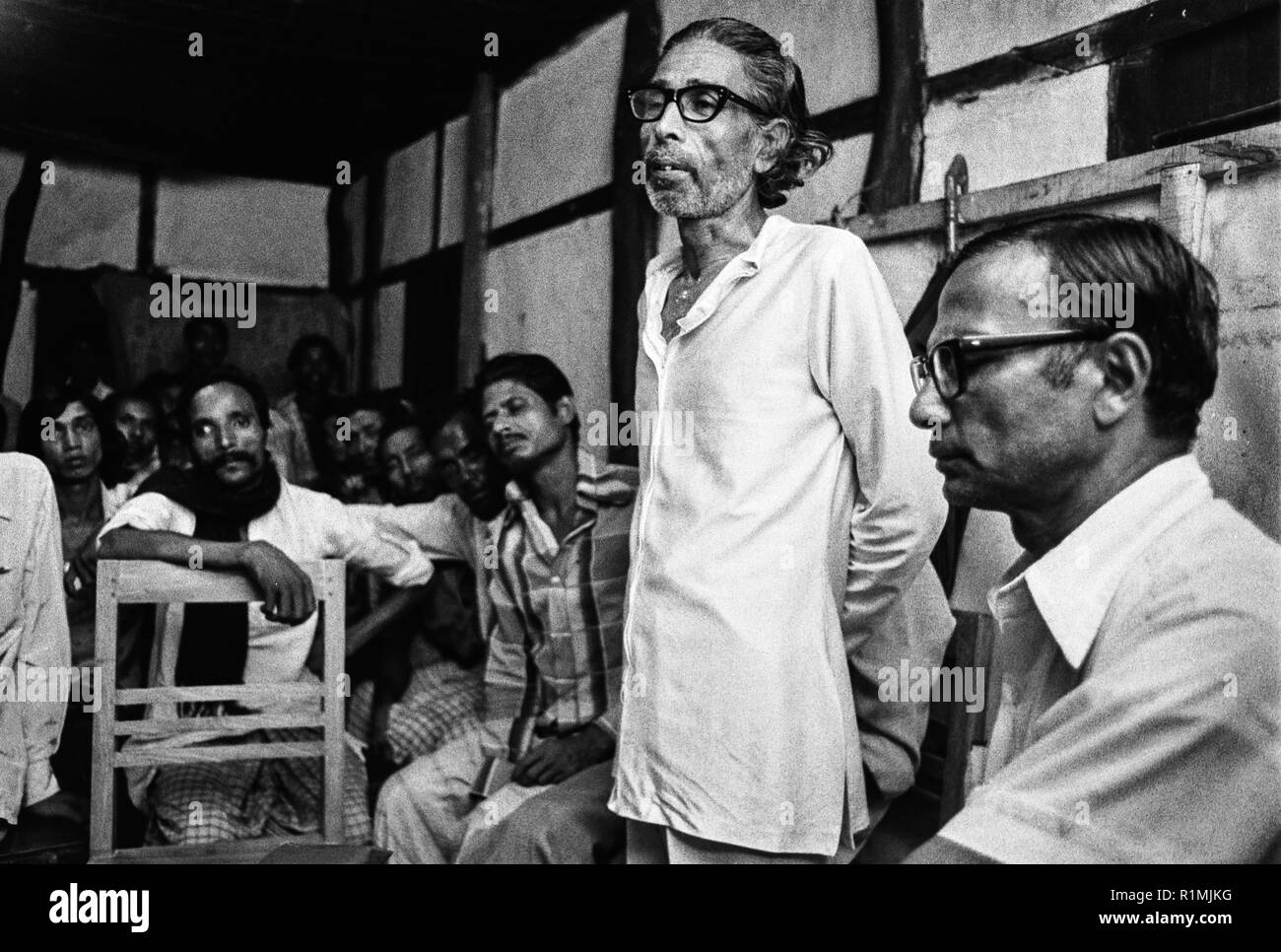 Sylhet Rickshaw Union meeting 1980 Stock Photo