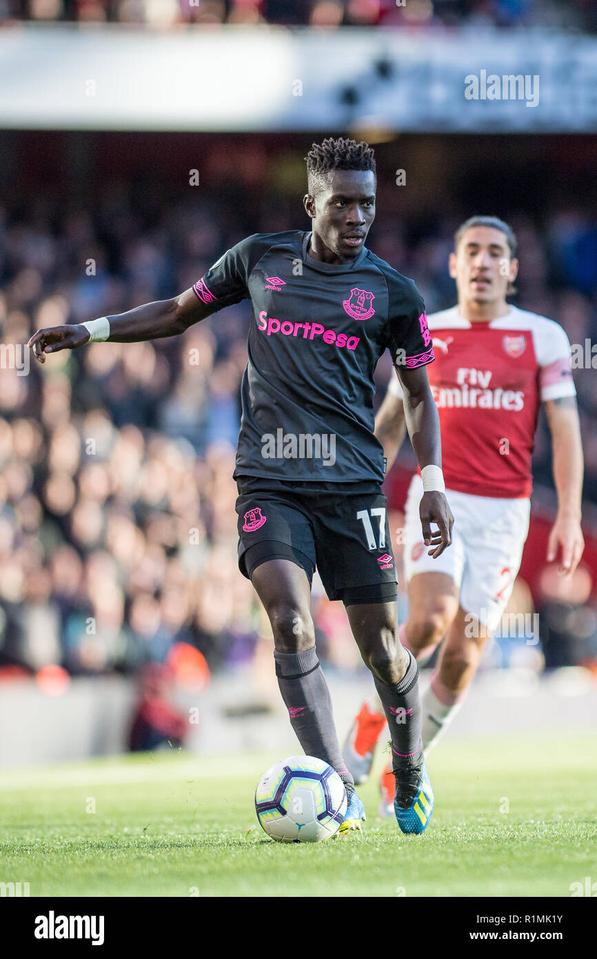 LONDON, ENGLAND - SEPTEMBER 23: Idrissa Gueye during the Premier League match between Arsenal FC and Everton FC at Emirates Stadium on September 23, 2018 in London, United Kingdom. (MB Media) Stock Photo