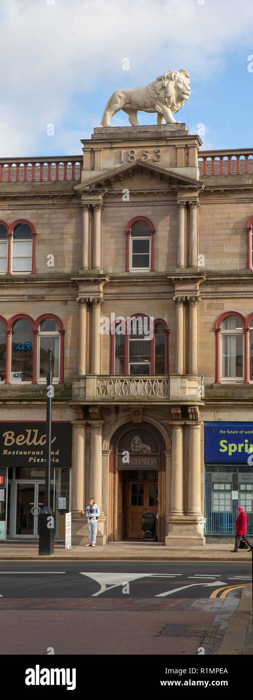 Lion Arcade on John William Street in the centre of the West Yorkshire town of Huddersfield Stock Photo
