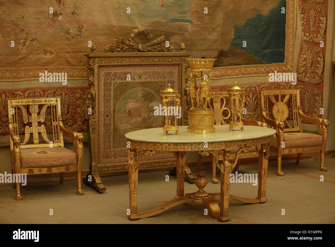 St. Petersburg, Russia, February 25, 2015 furniture and tapestries in