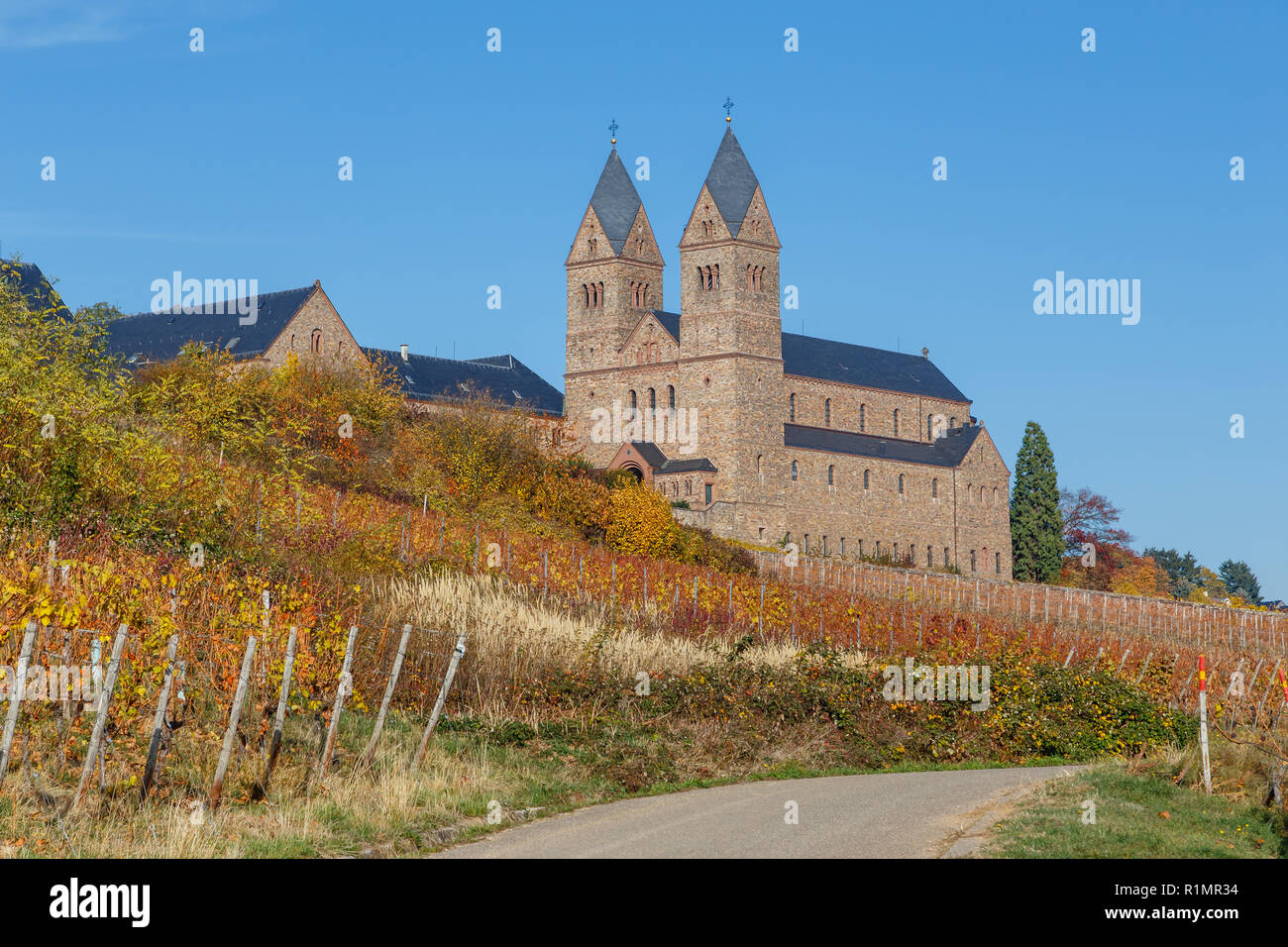 Eibingen Abbey (Abtei St. Hildegard) near Rüdesheim am Rhein, Germany. Stock Photo