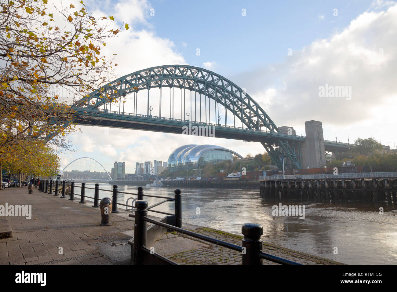 Newcastle upon Tyne/England - 10/10/2018: Tyne Bridge on a foggy winter morning Stock Photo