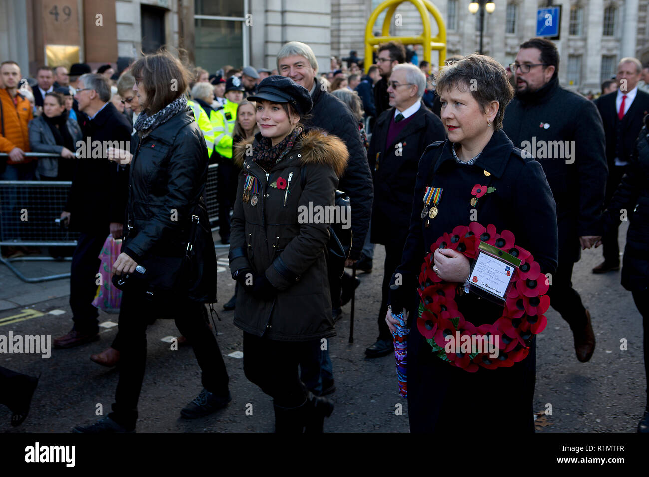 London, England, UK - 11th Nov 2018. Participants in the Remembrance Day Celebrations walking from Admiralty Arch into Horse Guards Parade to honour the Centennial of Armistice Day 1918. (Photo © Michael Cole) Stock Photo