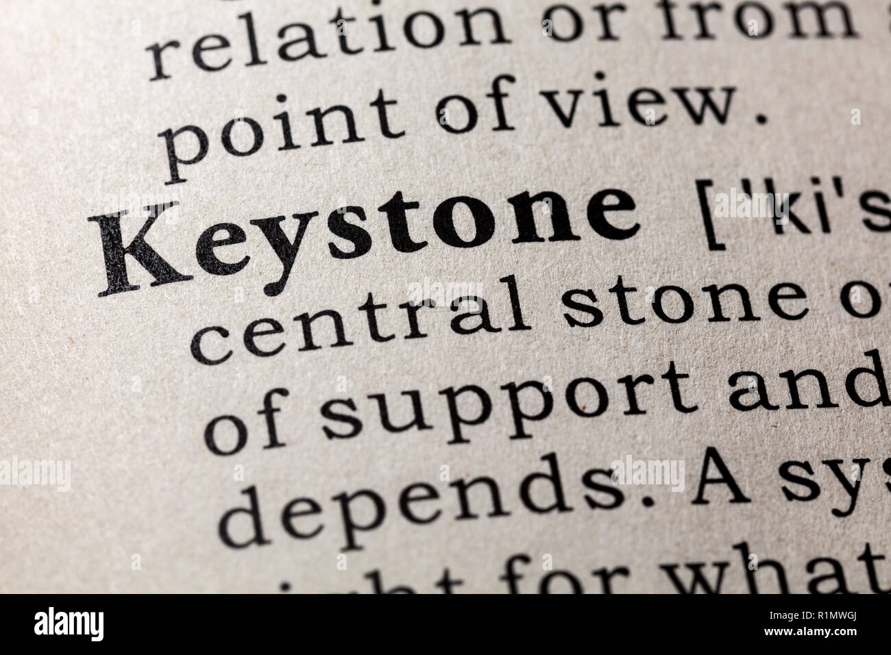 Fake Dictionary, Dictionary definition of the word keystone . including