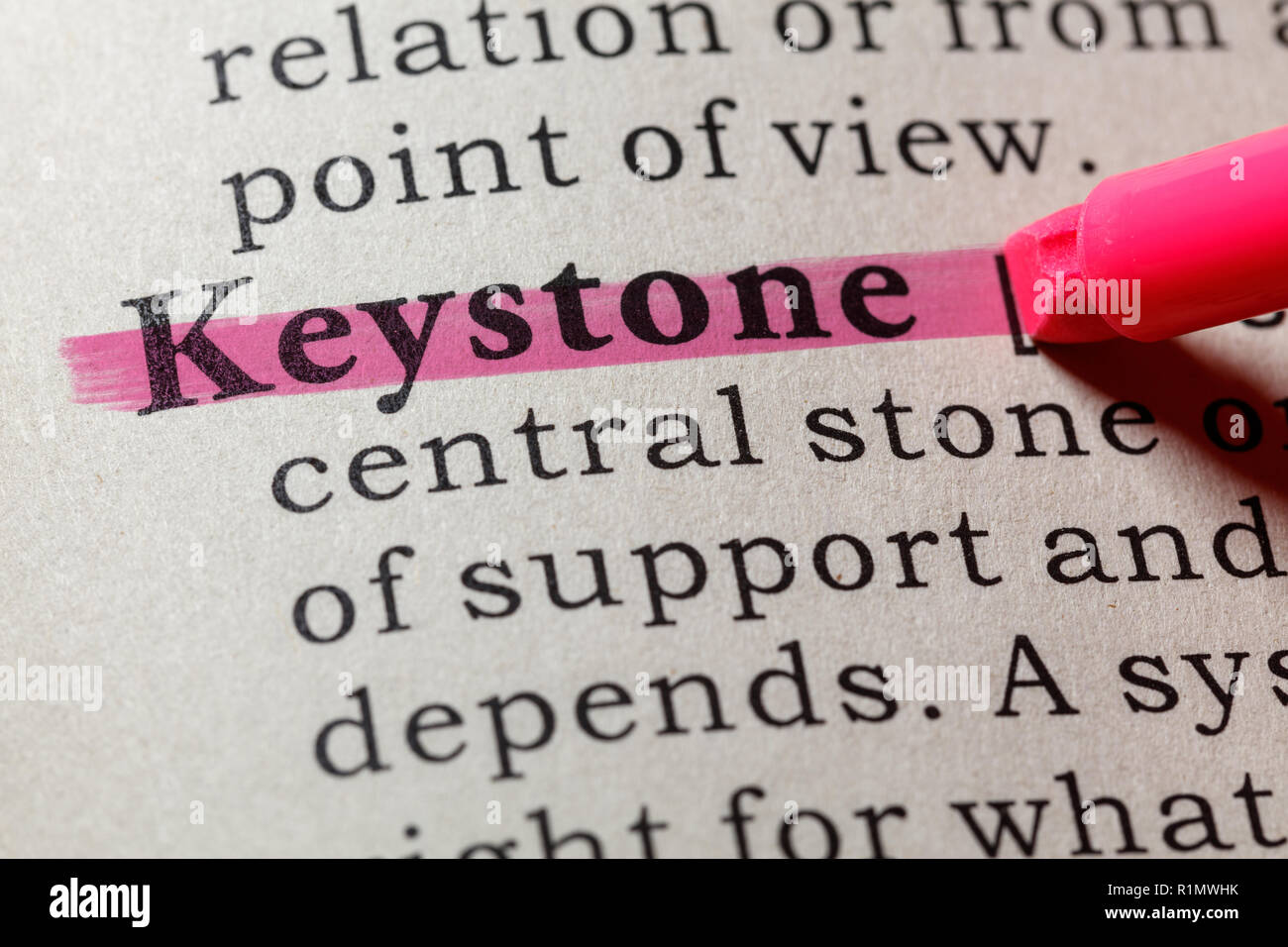 Fake Dictionary, Dictionary definition of the word keystone . including
