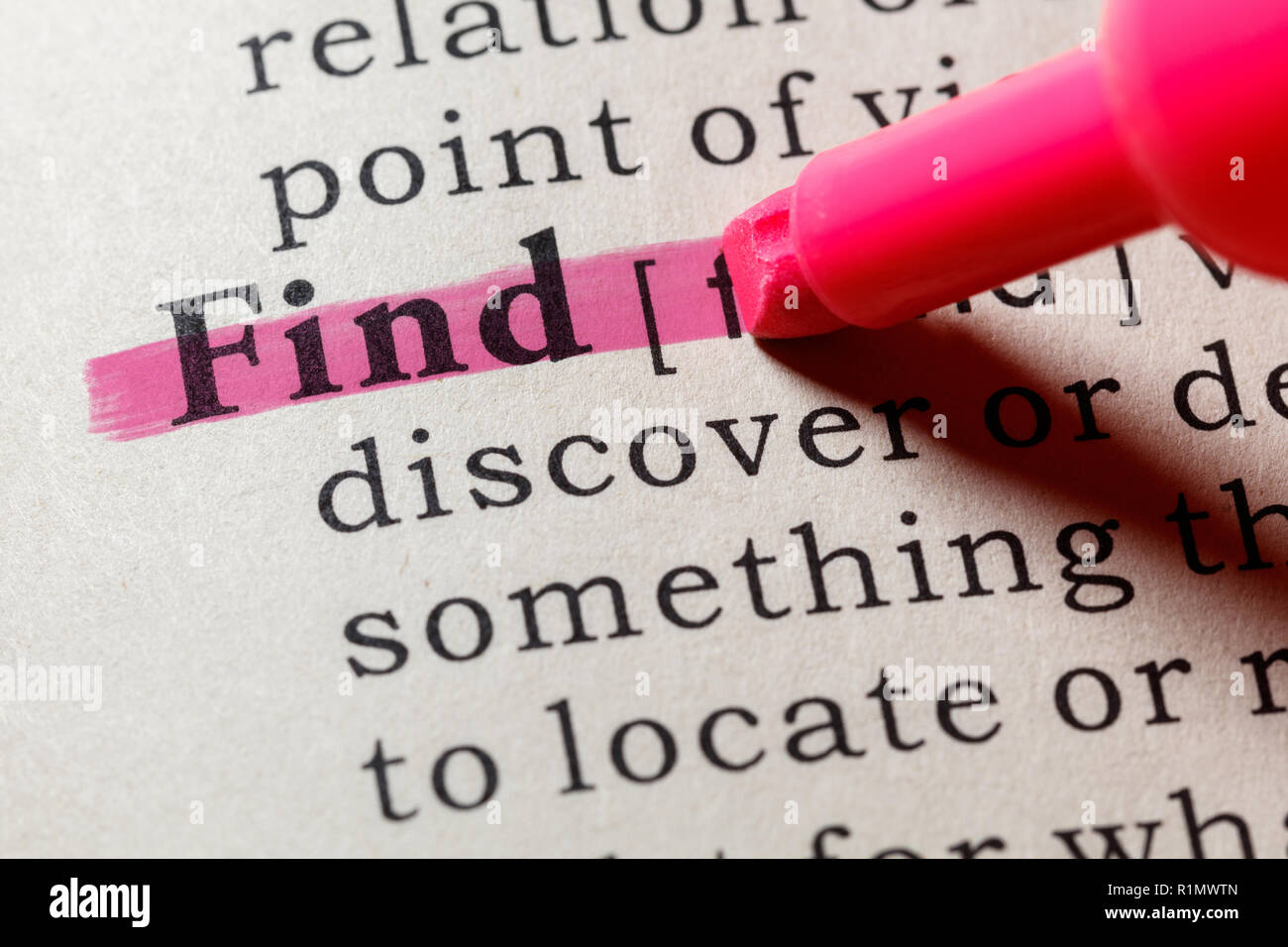 Fake Dictionary, Dictionary definition of the word find . including key