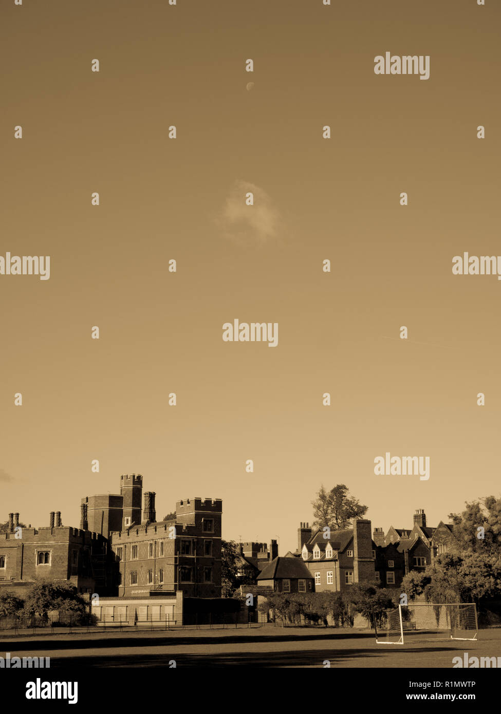 Black and White View, Playing fields of Eton, Eton College School, Eton