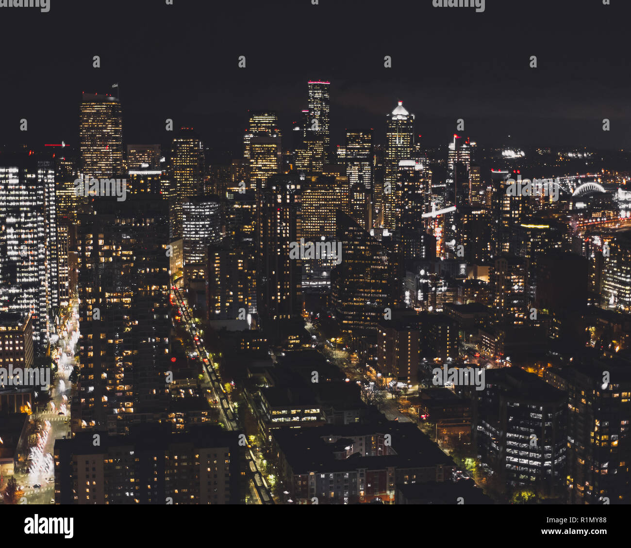 Inside the Space Needle in Seattle Stock Photo Alamy