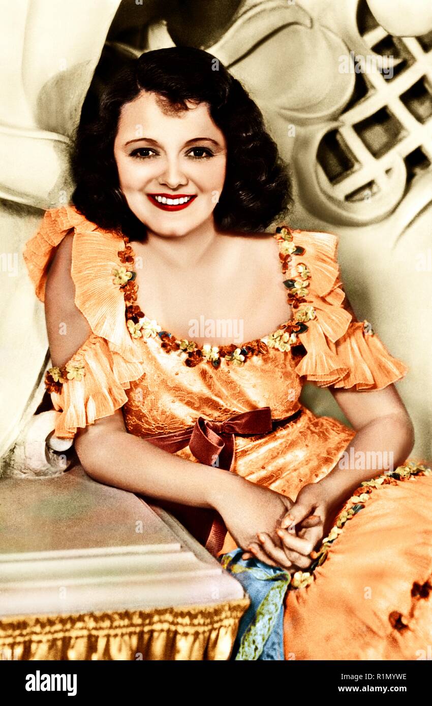 Janet Gaynor (born Laura Augusta Gainor; October 6, 1906 – September 14, 1984) was an American film, stage and television actress and painter.  Gaynor began her career as an extra in shorts and silent films. After signing with Fox Film Corporation (later 20th Century-Fox) in 1926, she rose to fame and became one of the biggest box office draws of the era. In 1929, she was the first winner of the Academy Award for Best Actress for her performances in three films: 7th Heaven (1927), Sunrise: A Song of Two Humans (1927), and Street Angel (1928). This was the only occasion on which an actress has  Stock Photo