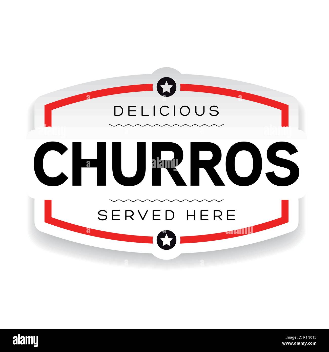 Churros vintage label sign Stock Vector
