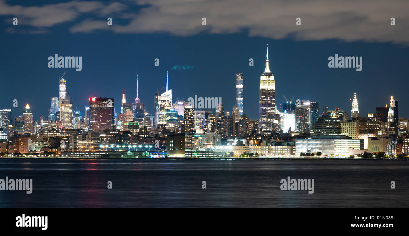 The Empire State building is not as prominent as it once was in the growing city skyline of New York City Stock Photo