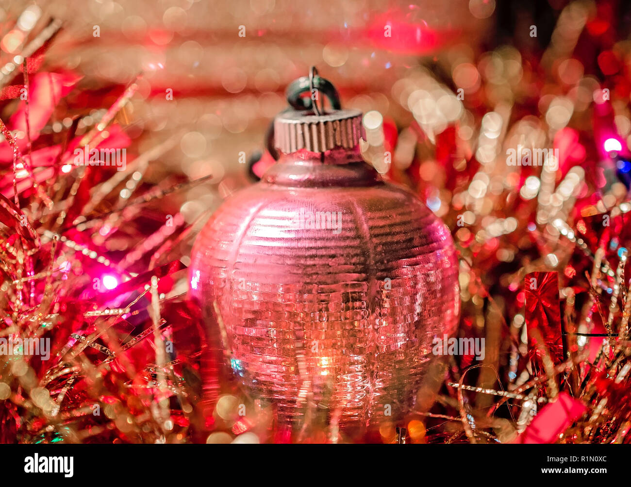A vintage 1950's-1960's Japanese lantern Christmas ornament, made by Shiny Brite, is pictured, December 31, 2015, in Coden, Alabama. Stock Photo