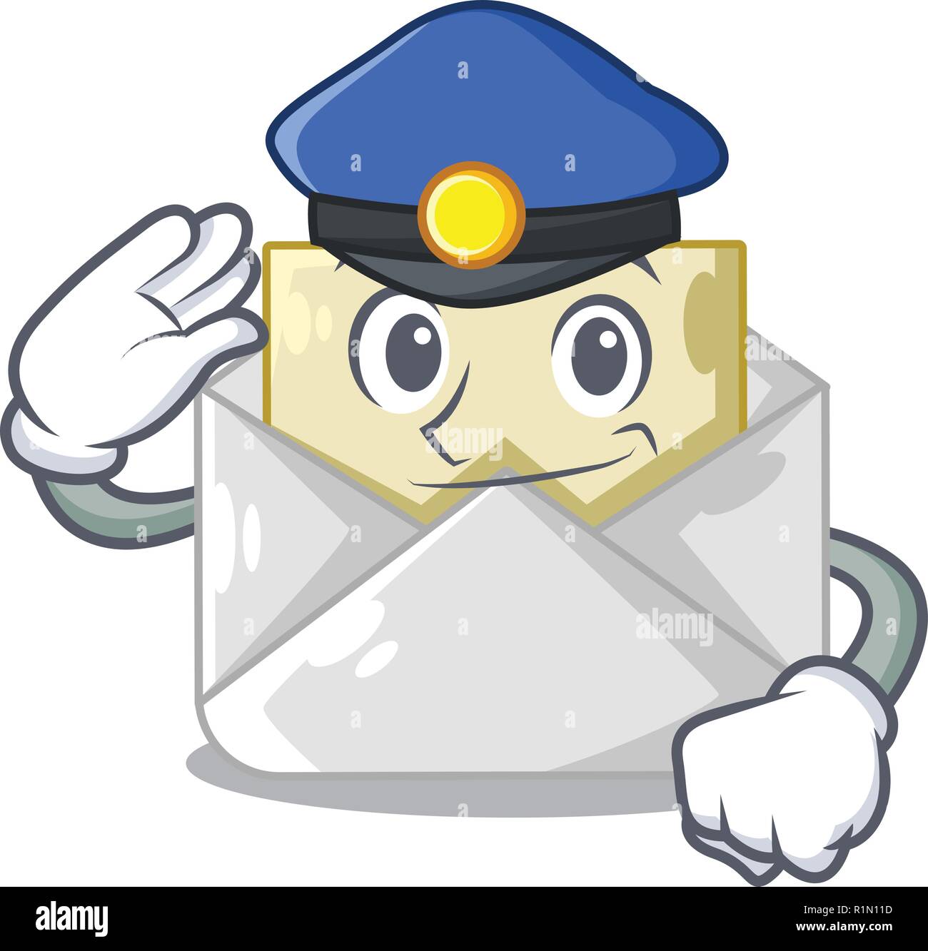 Police opened and closed envelopes shaped cartoon Stock Vector