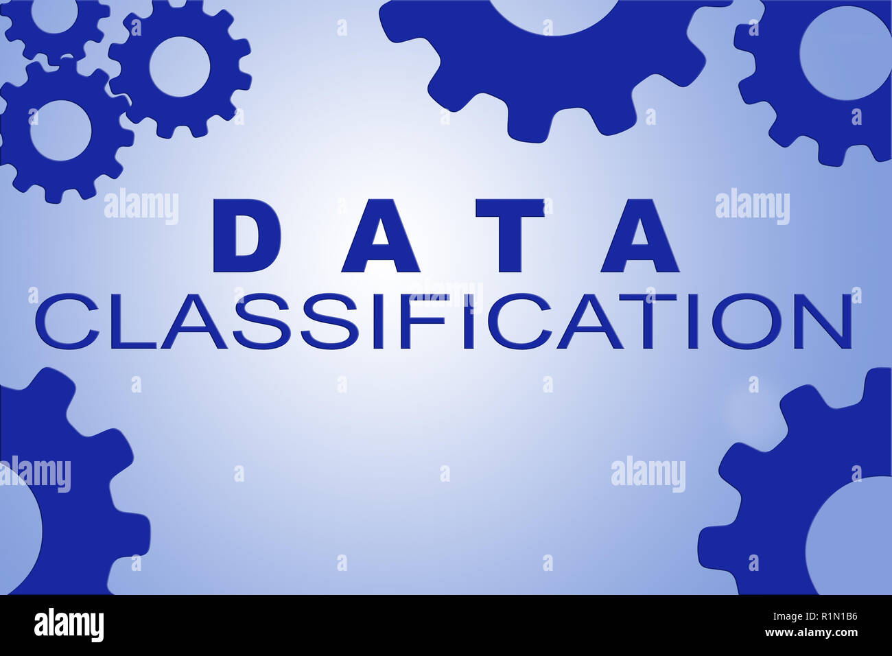 DATA CLASSIFICATION sign concept illustration with green gear wheel ...